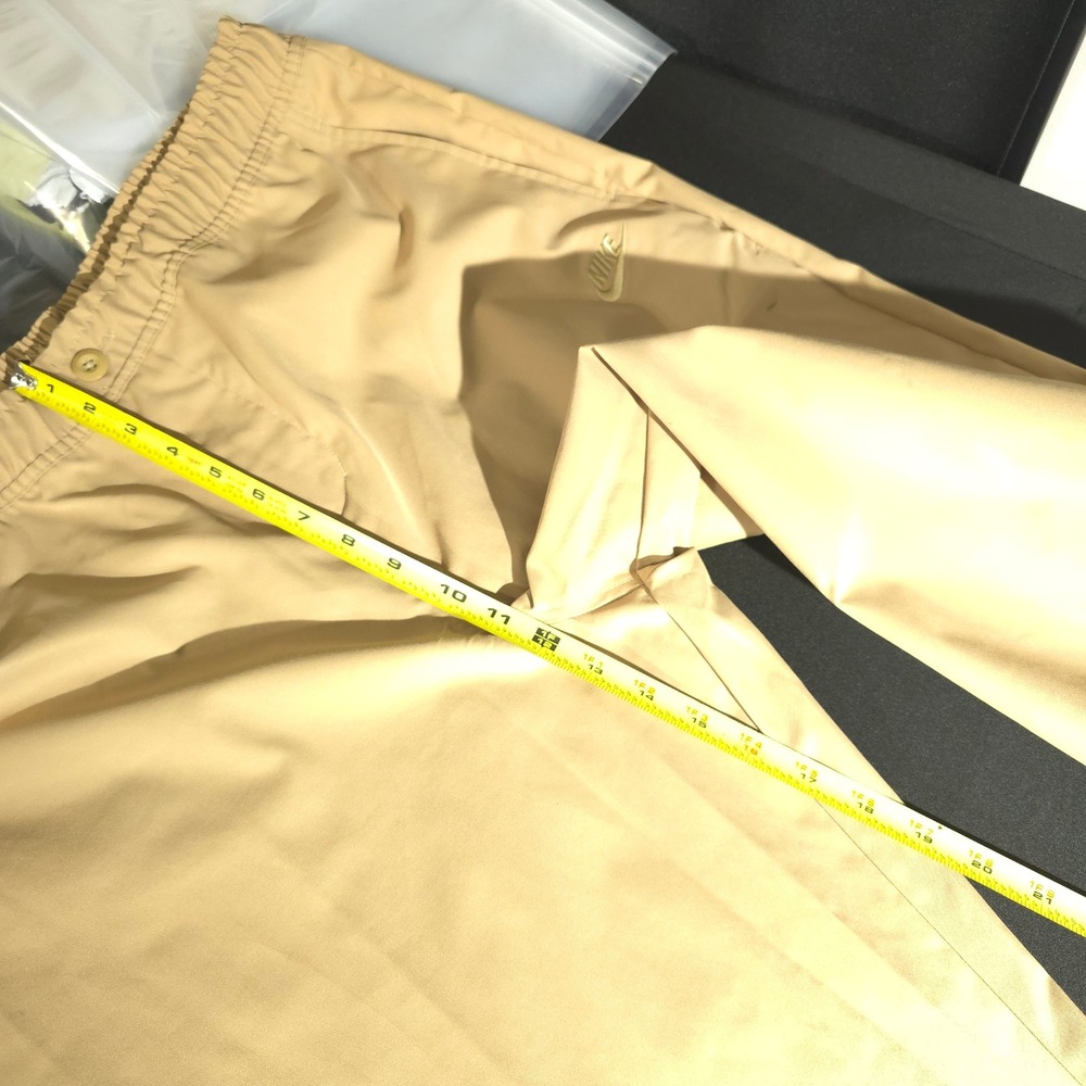 Nike Woven Chino Pants Mens Large Tan HJ1997-297 Elastic Waist Tapered Khaki - Picture 3 of 15